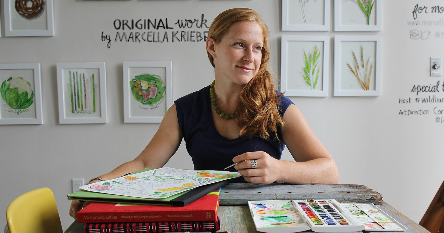 Marcella Kriebel ’07 at her art studio in Washington, D.C. 